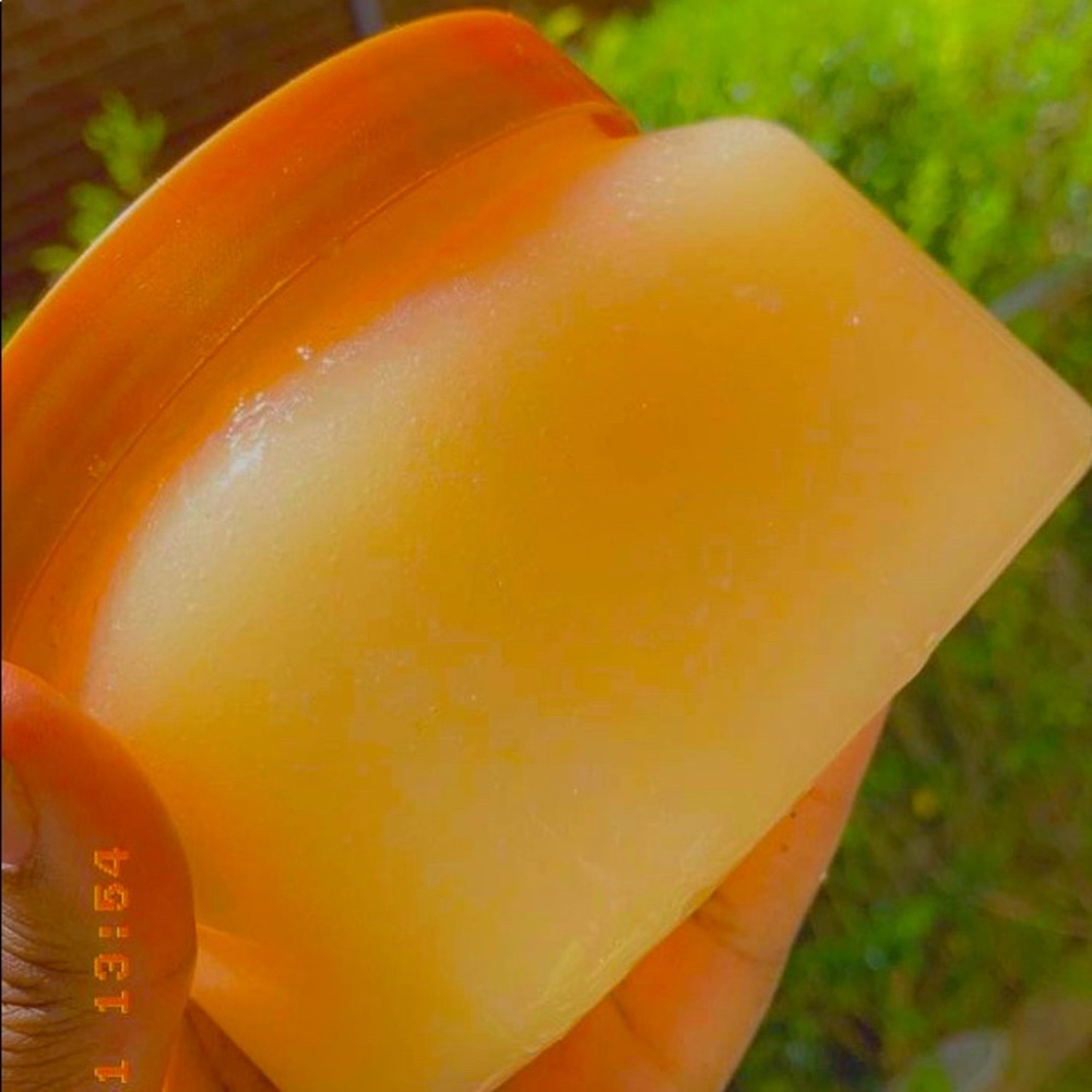 Orange Hibiscus flower shower scrub